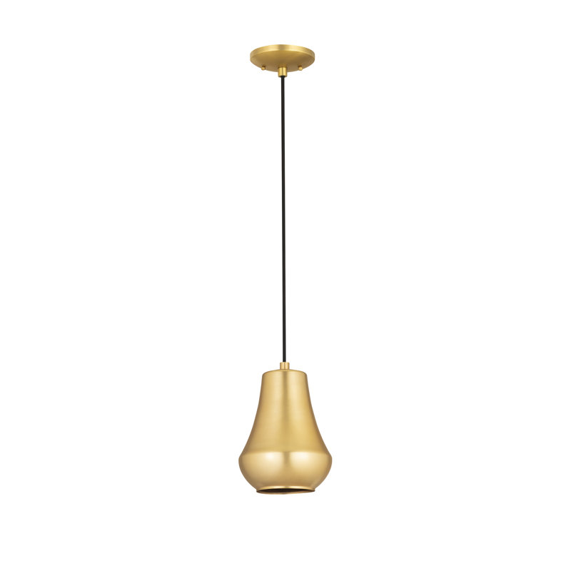 Luminaire suspendu conique à 1 lumière Lamonte, Or satiné