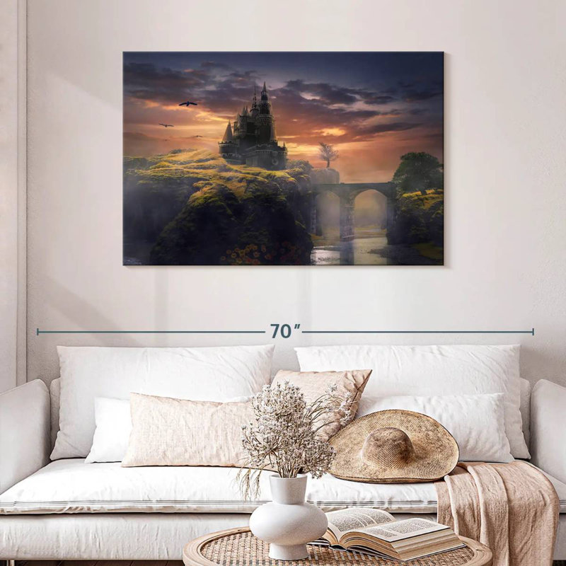 Paysage de château Lilie Fantasy, H 30 po x l 45 po