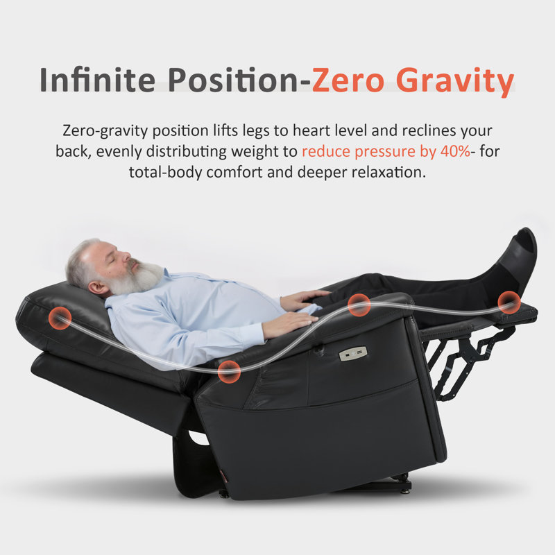 28" Seat Width Dual Motor Power Recliner Lift Chair with Hidden Cup Holder, Infinite Position , Faux Leather, Black