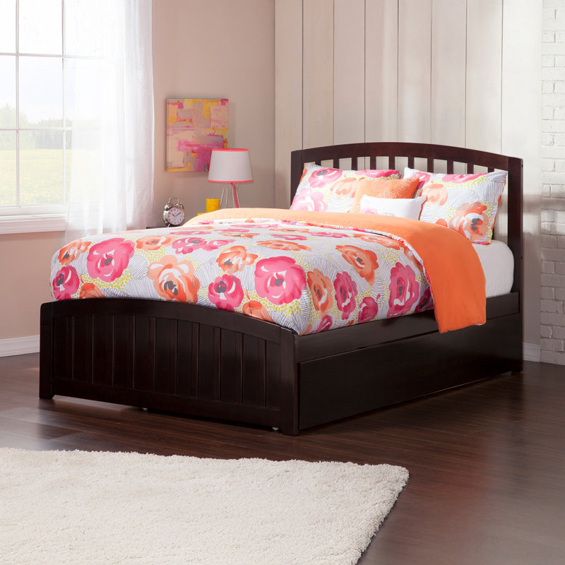 Bharmal Platform Bed with Matching Footboard and Trundle, Full, Espresso