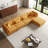 5 - Piece Upholstered Orange Corduroy Modular Sectional with Pillow Back and Removable Ottoman-994786019