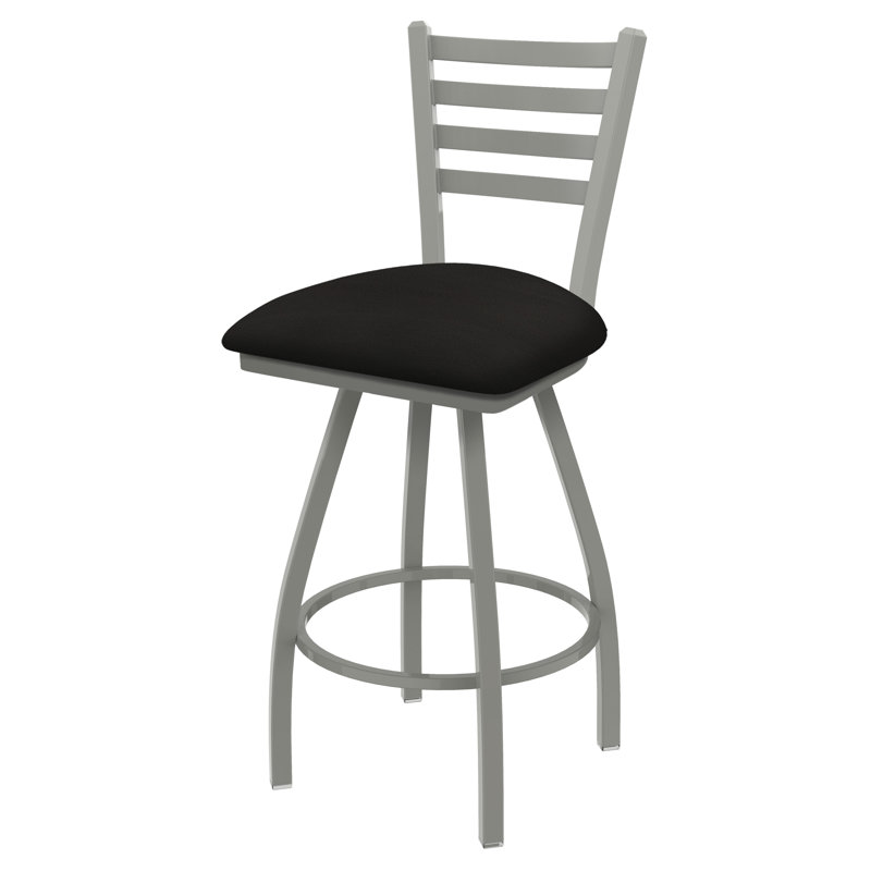Tabouret de bar pivotant de 36" Evers, Nickel anodisé, Vinyle - espresso Canter, Extra Tall (36” Seat Height)