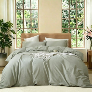 Ensemble de housse de couette 100% coton délavé XINMIANFANG