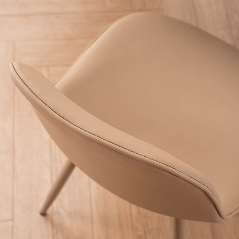 Chaise rembourrée en similicuir Kavi ,  Similicuir taupe / taupe
