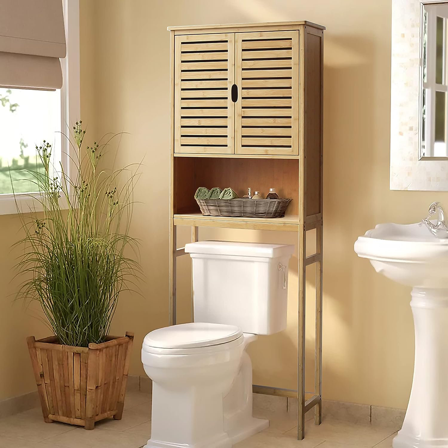 Beachcrest Home Donnell Solid Wood Freestanding Over-the-Toilet Storage &  Reviews