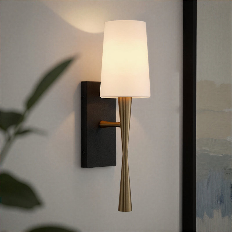 Aysegul 5'' Aged Brass + Black Forged Sconce, Aged Brass/Black