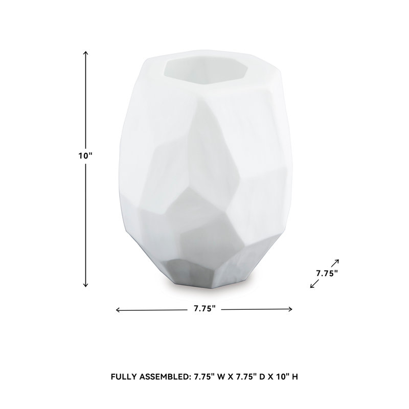 Vase Caythan, H 9,5 po x l 7,5 po x P 7,5 po