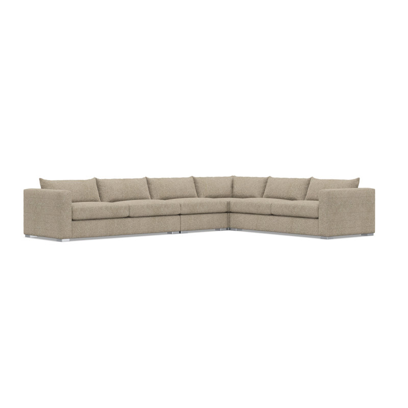Sectional, Tan Polyester, 32.5" H x 157" W x 120.5" D