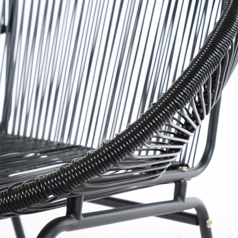 Ensemble de 2 chaises d'extérieur en rotin et fer NUSA