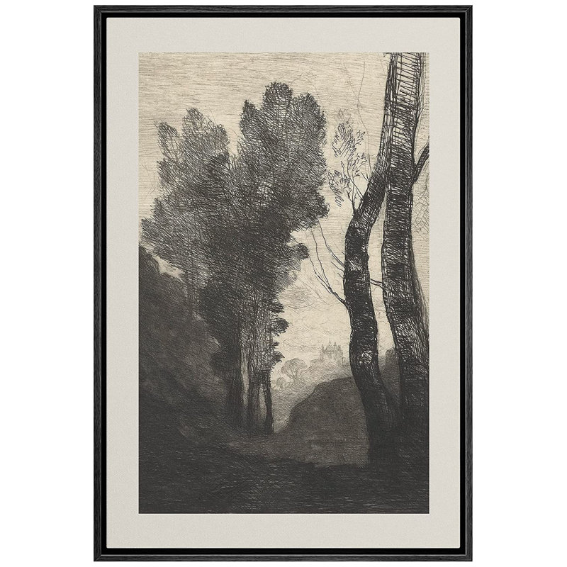 Impression sur toile, "Rustic Countryside", H 16 po x l 24 po x P 1,5 po, Noir