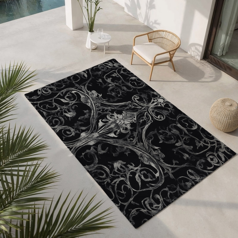 Tapis intérieur et extérieur Smoky Shadow, Rectangle 1 pi 6 po x 2 pi 6 po