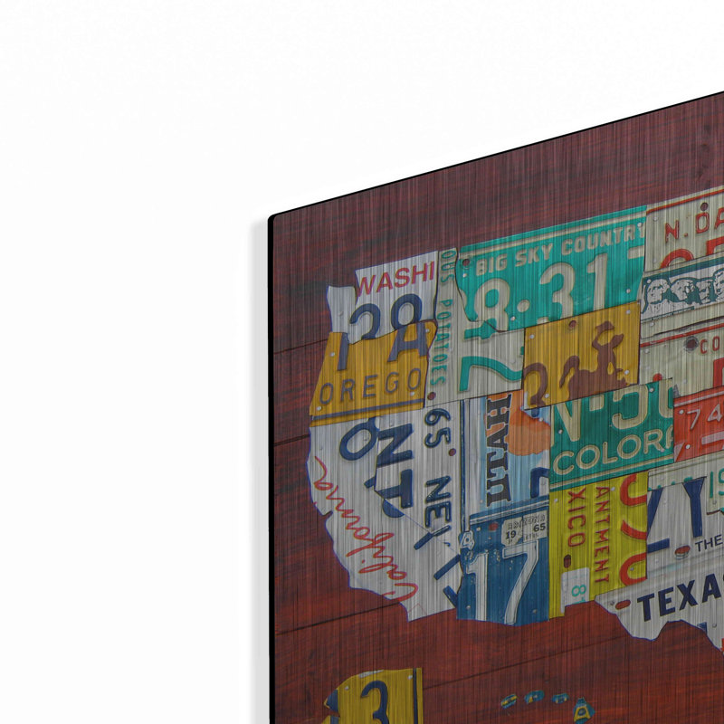 «Licence Plate Map USA» par Design Turnpike, H 16 po x l 24 po