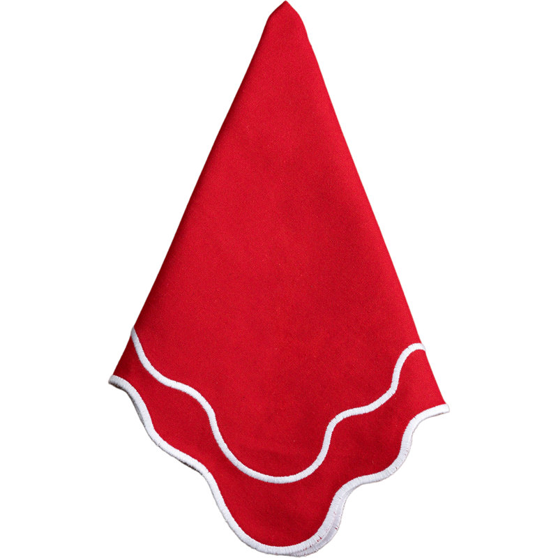Serviette rouge, ensemble de 8