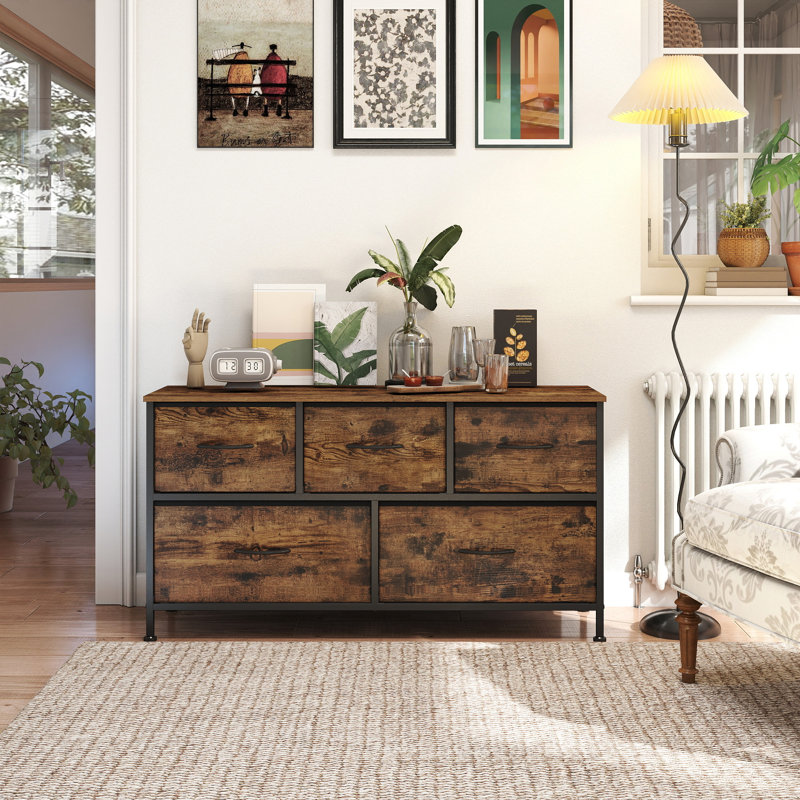 98.8 cm W Chest of 5 Drawers
