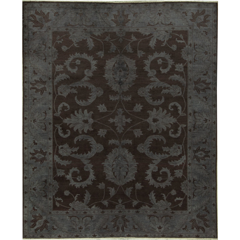 Tapis brun de haute qualité noué à la main