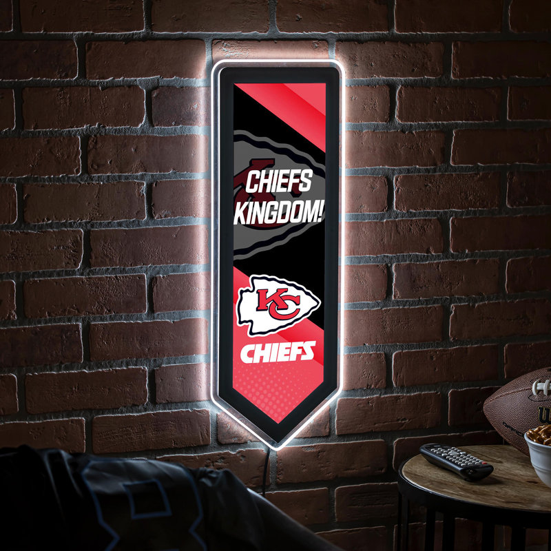 NFL LED Pennant Shaped Lighted Wall Sign, Kansas City Chiefs