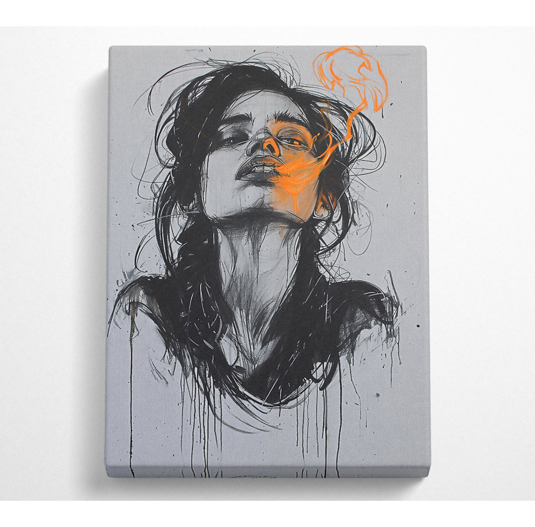 Fire Breath Girl - Kunstdrucke auf Leinwand