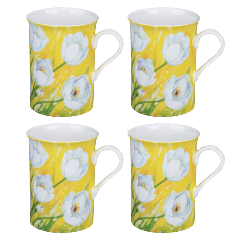 Tasse en porcelaine rose et blanche Happy Bunny