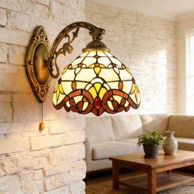 Applique murale en verre ambre Tiffany