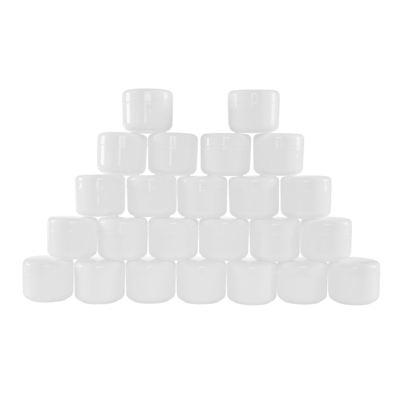 24-Pack of Small Containers with Lids - 2-Ounce or 4- Ounce Plastic Travel Bottles and Mini Jars for Organization with Inner and Outer Lid by Stalwart 
