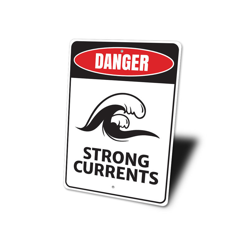 Signe de danger de forts courants, H 18 po x l 12 po x P 0,06 po