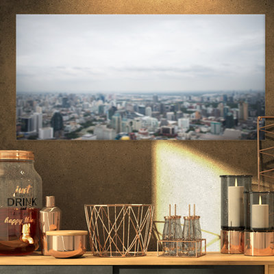 «Panoramique vue aérienne de la grande ville», reproduction de photo sur toile tendue encadrée