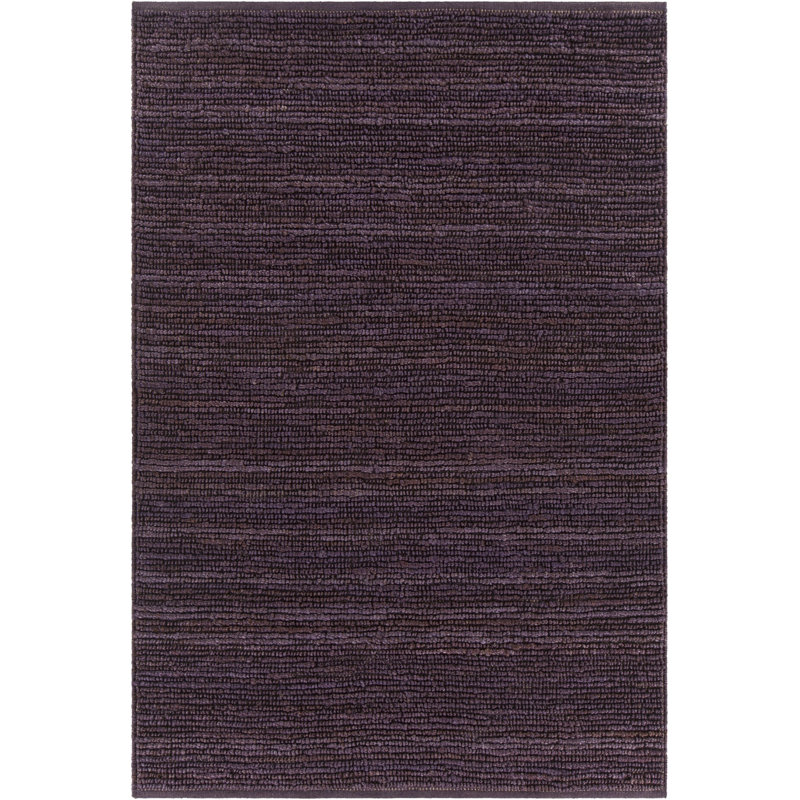 Tapis mauve en jute texturé Lilliana, Rectangle 5 pi x 7 pi 6 po