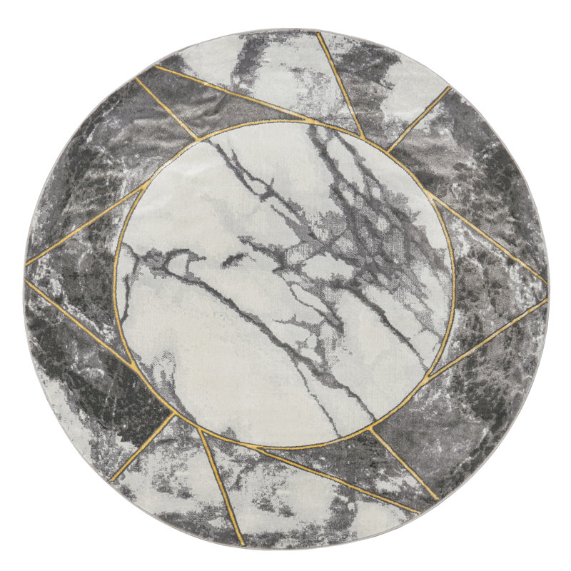 Round Bungaroo No Pattern And No Uniform Color Area Rug, Round 160cm