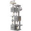 193 cm Cat Tree, Large Cat Tower for Indoor Cats, Multi-Level Cats House Furniture with 2 Platforms, 3 Condos, 7 Scratching Posts, 1 Basket, 3 Caves, Pompoms-368181307