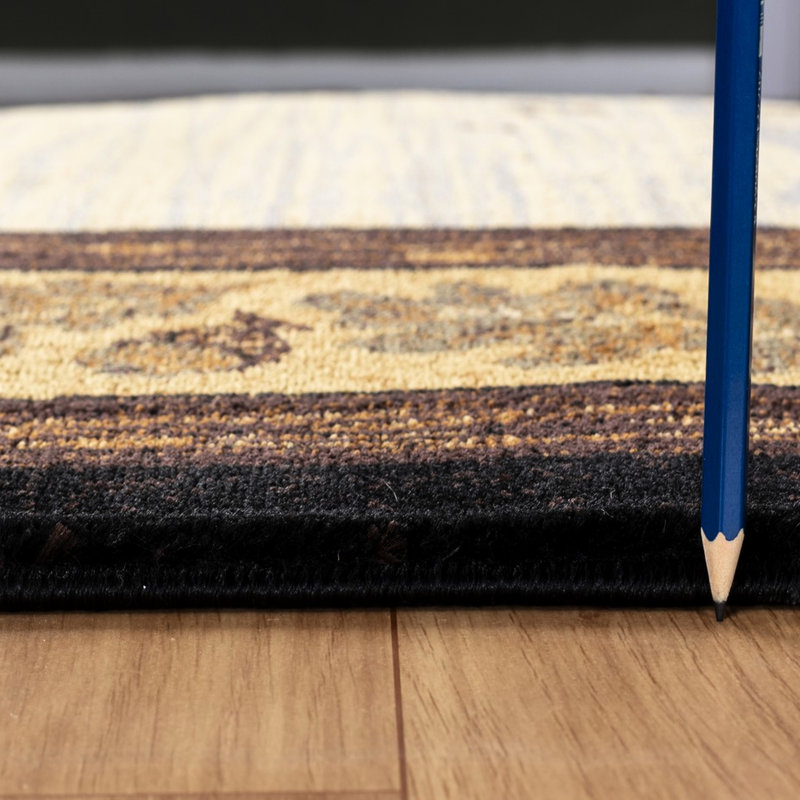 2 Ft. X 3 Lodge Area Rug - Nature's Nest Gccbl3009, Charming Mountain And Wood Designs, Polypropylene Construction, Stain , & Pet , Black, 0.4" Thick Gccbl3009 2X3 Ft Rug, Views, Polypropylene, Cozy