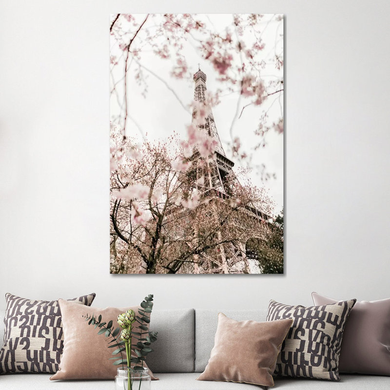 «Paris in Bloom» par Ruby and B - reproduction, Pas de tapis, H 60 po x l 40po x P 1,5 po, Toile tendue