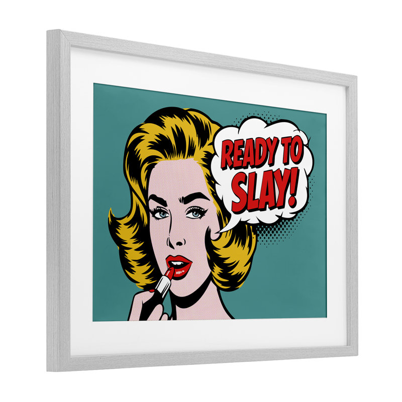 «Ready To Slay Pop», impression encadrée sous verre rouge à lèvres, design par Andreas Magnusson, H 14 po x l 20 po