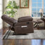 Fauteuil inclinable manuel vintage en cuir végétalien souple de 96 cm de large avec rivet et poche latérale (ensemble de 2)-547046265