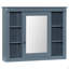 Armoire de rangement murale de salle de bain 35 po x 28 po, armoire à pharmacie, armoire murale moderne avec miroir, armoire à miroir avec 6 tablettes ouvertes (meuble-lavabo non inclus)