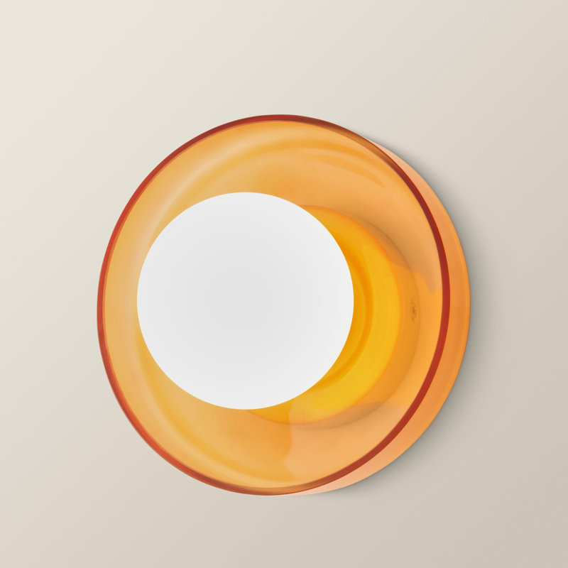 Alberga Glass Flush Mounted Sconce, Amber