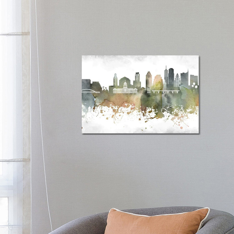 Austin Skyline by WallDecorAddict - Wrapped Canvas Print, 66.04 cm H x 45.72 cm W