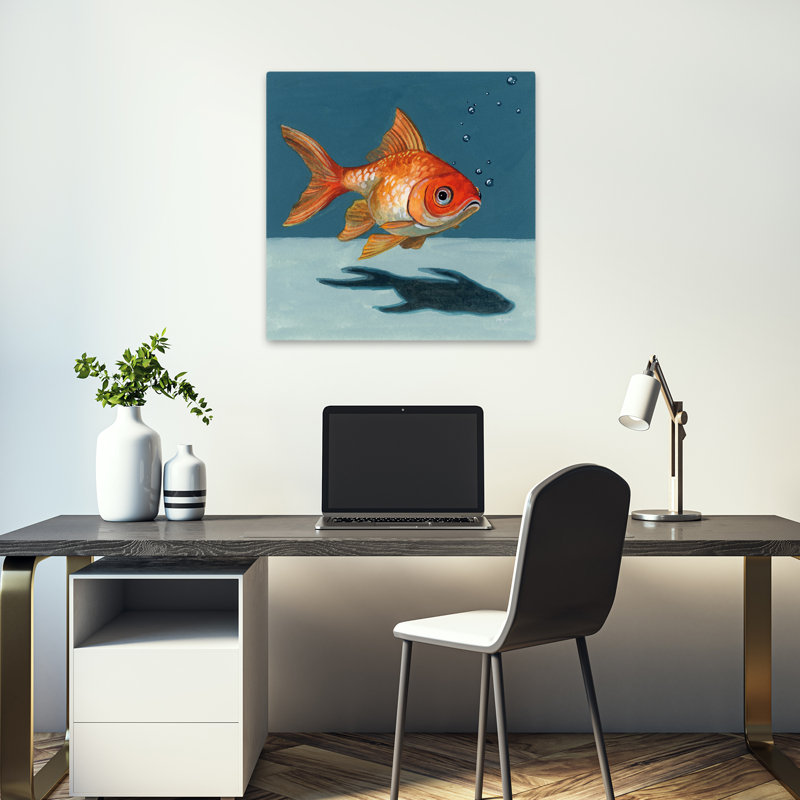 Goldfish Chillin, art contemporain, H 18 po x l 18 po