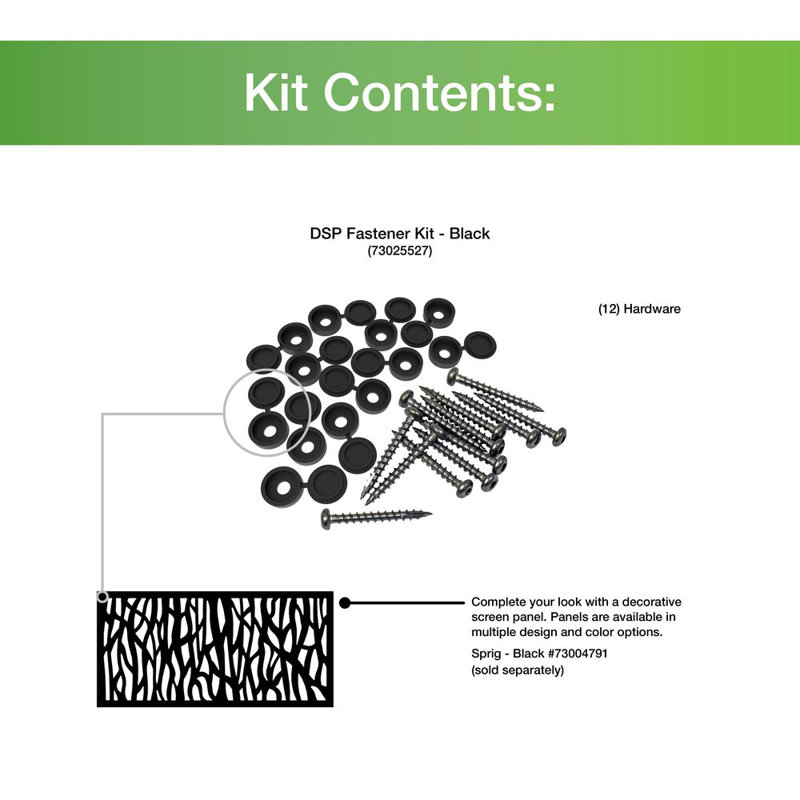 Black Stainless Steel Decorative Screen Panel Fastener Kit