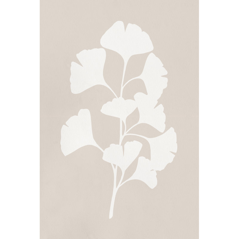 Ginkgo Branch II - Graphic Art, 122 cm H x 81 cm W, Black Floater Frame