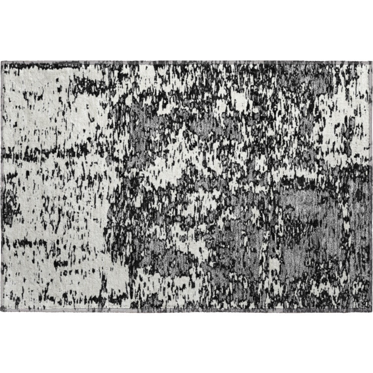 Premium Machine Washable Prisco Black Rug