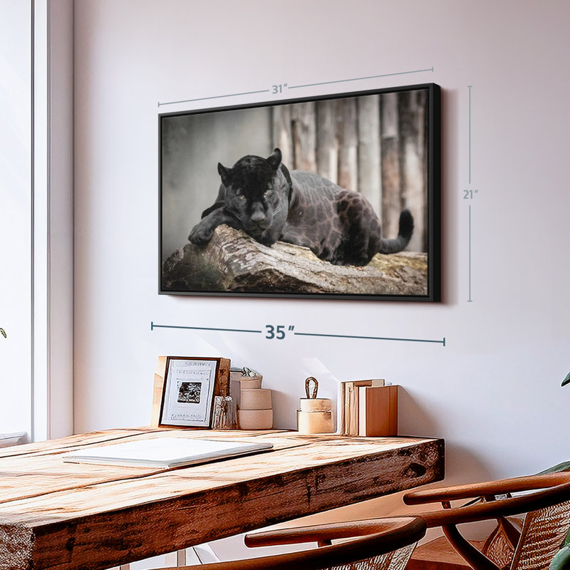 " Lounging Black Panther Canvas Print ", 21" H x 31" W