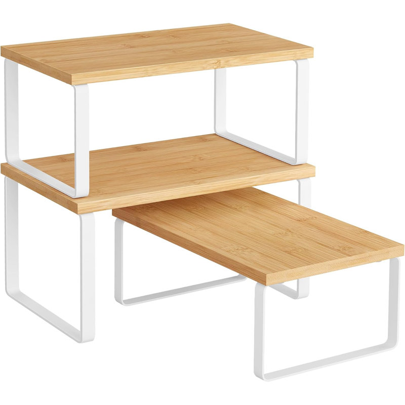 Ensemble de 3 tablettes de rangement pour armoire de cuisine, étagère à épices, empilable, extensible