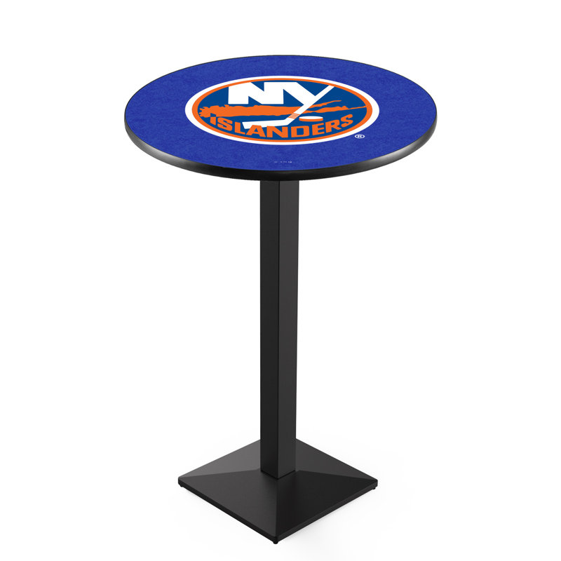 Table de salle à manger 30 po NHL, Noir froissé, New York Islanders
