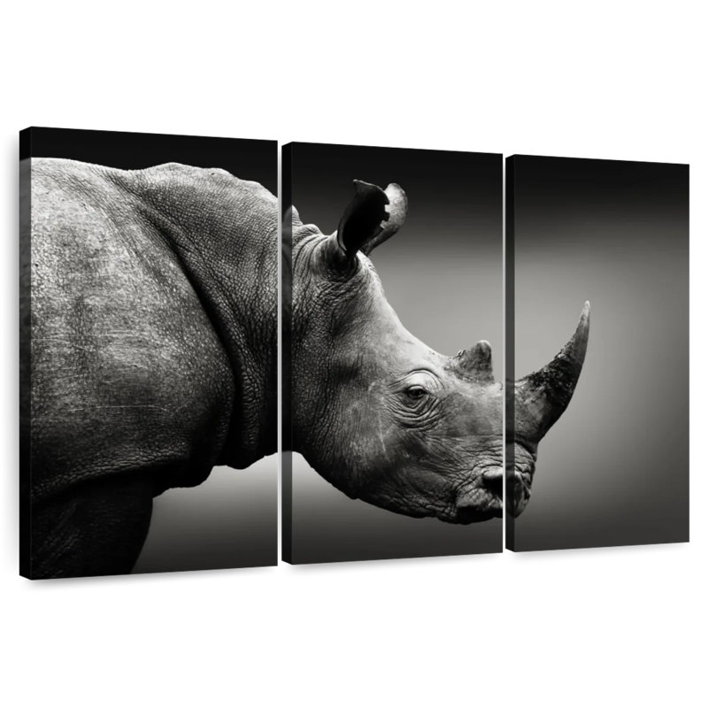 Rhino brun et blanc Brampt, H 28 po x l 45 po