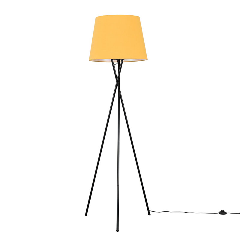 Anan Camden Tripod Copper Floor Lamp with Aspen Shade, 164"", Yes, Black