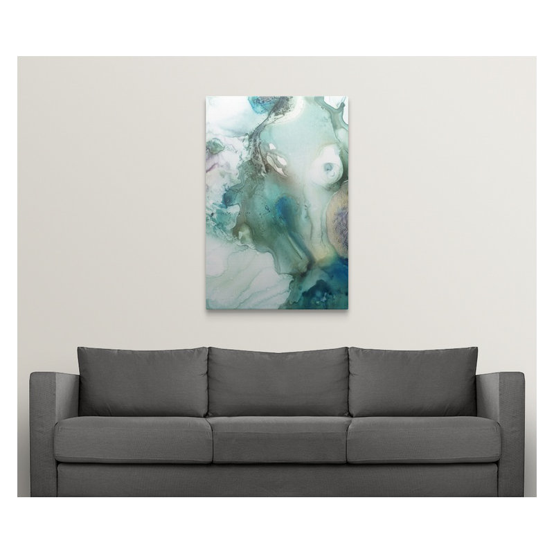 « menthe bubbles iv », impression, H 12 po x l 8 po x P 1,5 po, Toile