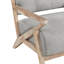 Chaise d'appoint en gris, structure en bois massif, hauteur des accoudoirs de 23 po, fabrication en bois d'hévéa de hauteur de 32,17 po, coussins de siège, profondeur de 22 po, largeur de 32,5 po, rustique moderne-2054758330