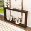 Console étroite en bois avec texture ondulée, table de rangement pour le vestibule, table à dossier pour canapé-2129148925