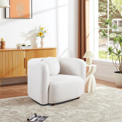 Fauteuil d'appoint carré, canapé rembourré en tissu Boucle, style japonais pour les espaces de vie confortables, canapé 1 place