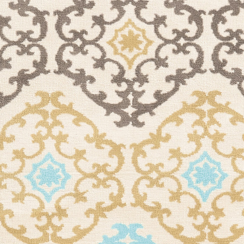 Hand Tufted Damask Indoor Rug, Rectangle 8' x 10'